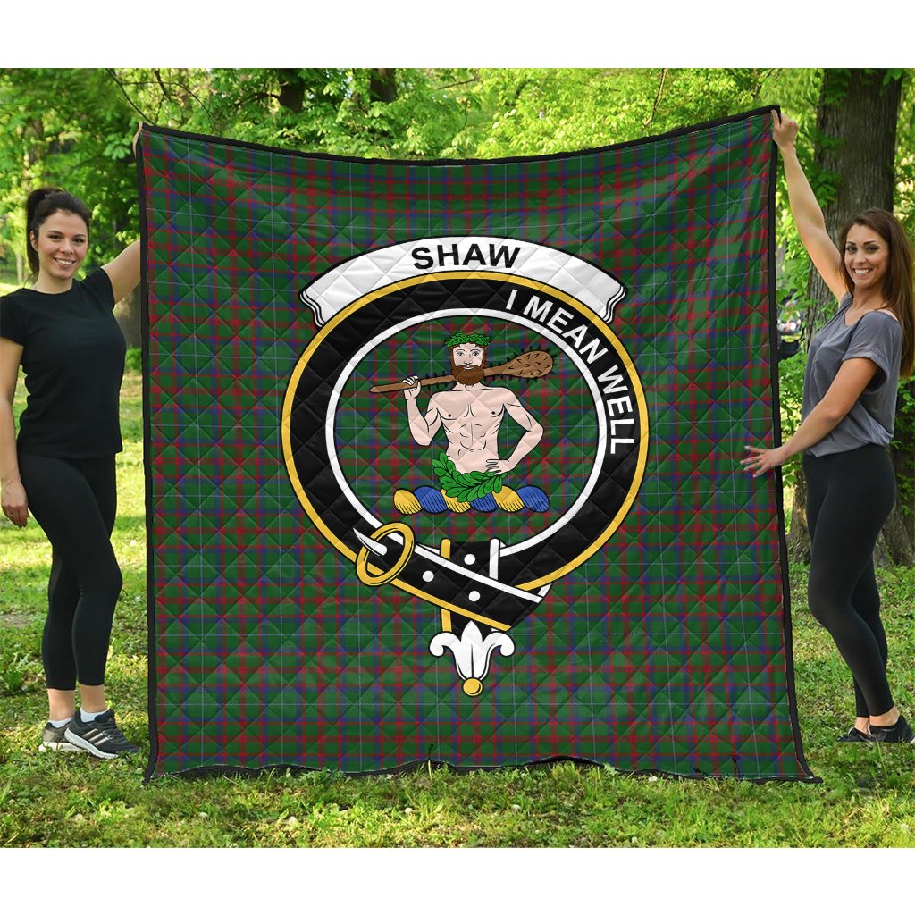 Shaw of Tordarroch Green Hunting Tartan Crest Quilt