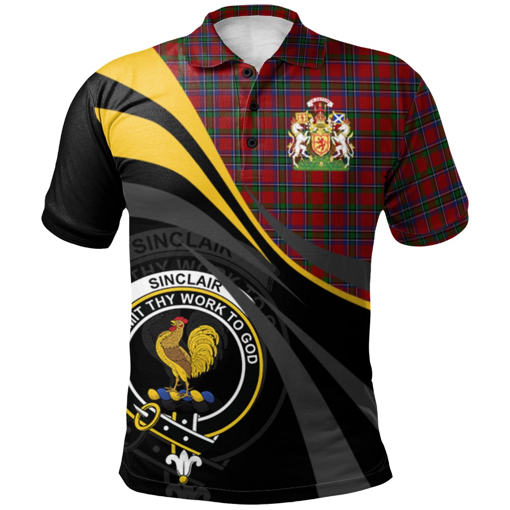 Sinclair Tartan Polo Shirt - Royal Coat Of Arms Style