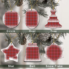 Sinclair Tartan Christmas Ceramic Ornament - Snow Style