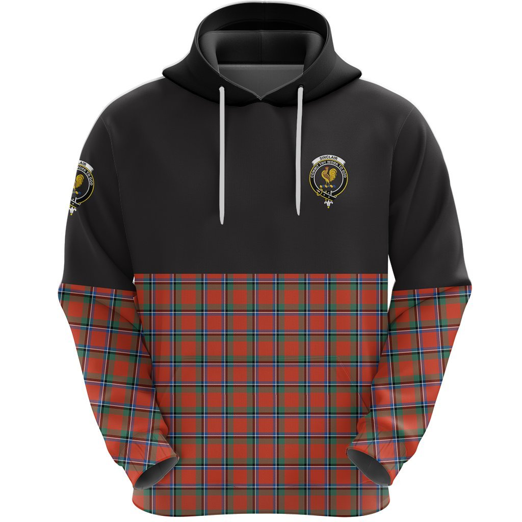 Sinclair Ancient Clan Half Of Tartan Hoodie