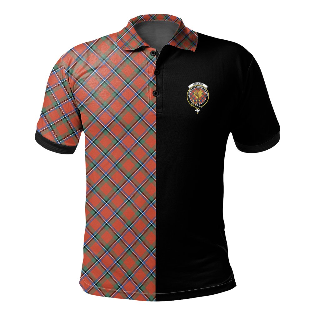 Sinclair Ancient Tartan Polo Shirt Half of Me - Cross Style