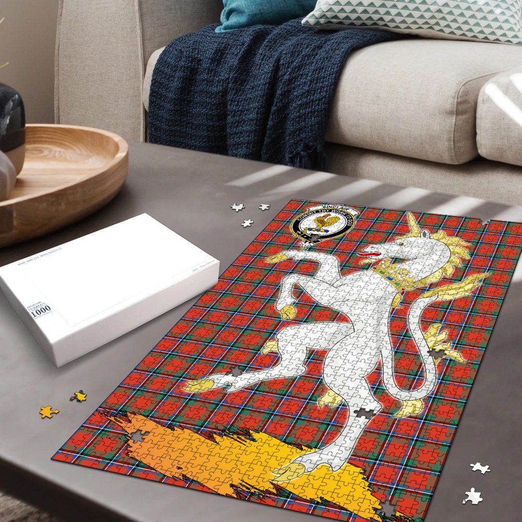 Sinclair Ancient Tartan Crest Unicorn Scotland Jigsaw Puzzles