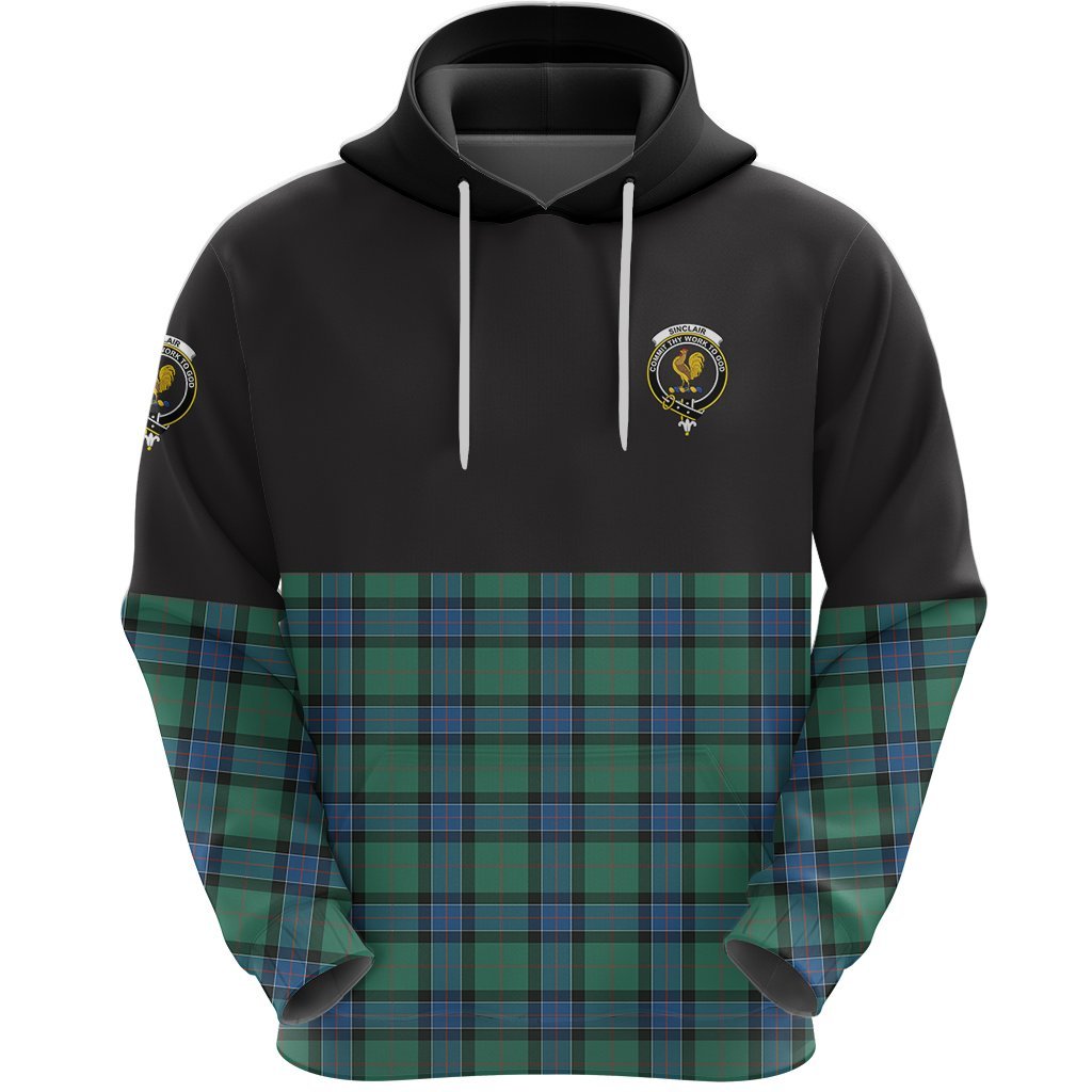Sinclair Hunting Ancient Clan Half Of Tartan Hoodie