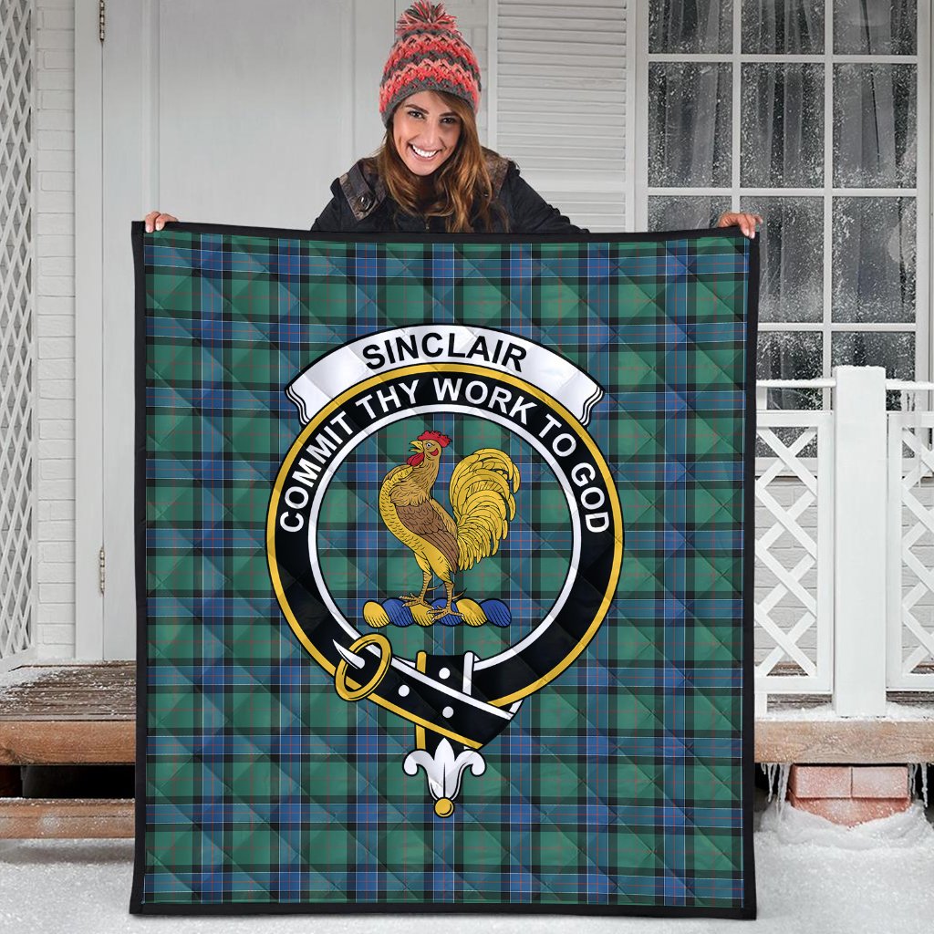 Sinclair Hunting Ancient Tartan Crest Quilt