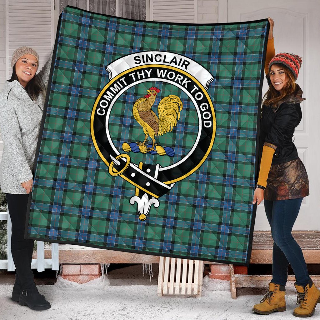 Sinclair Hunting Ancient Tartan Crest Quilt