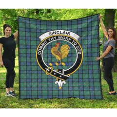 Sinclair Hunting Ancient Tartan Crest Quilt
