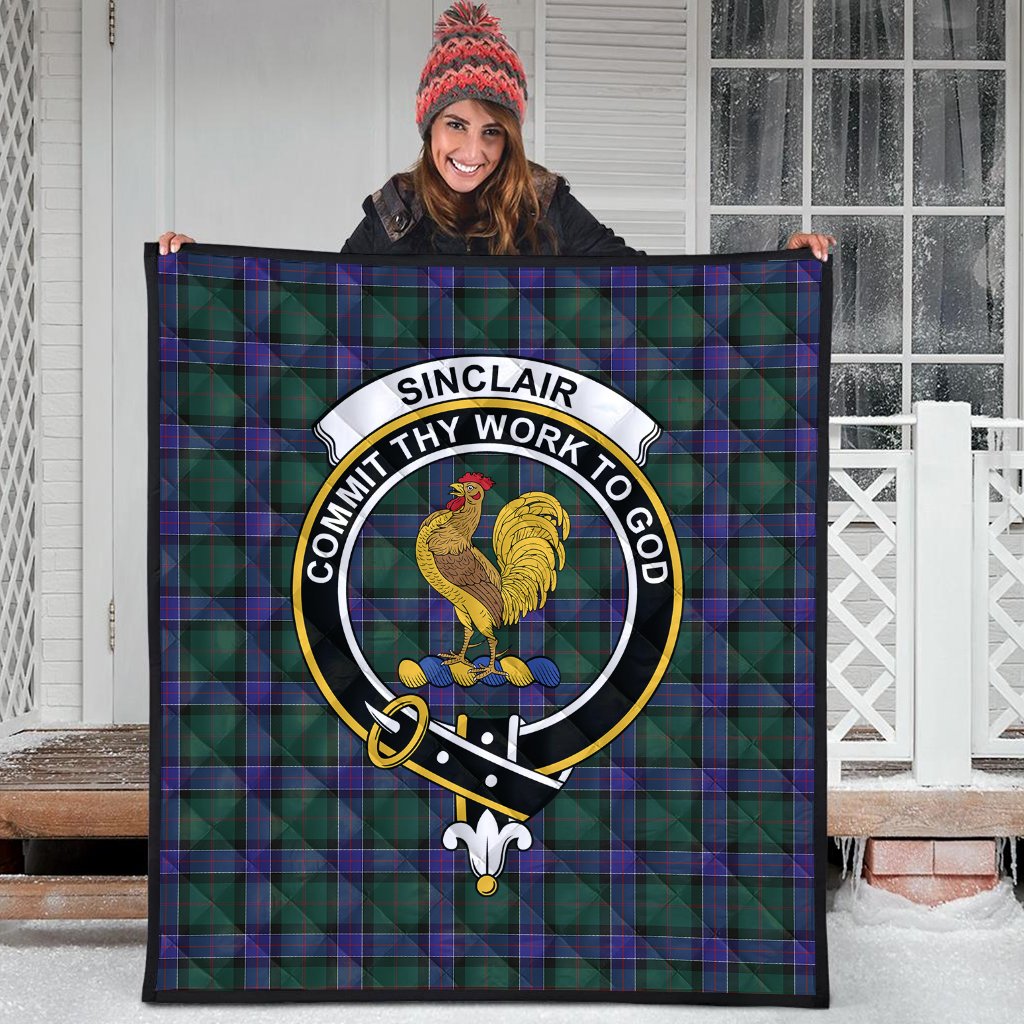 Sinclair Hunting Modern Tartan Crest Quilt