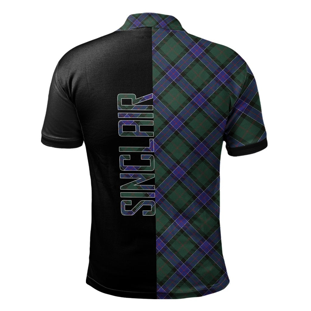 Sinclair Hunting Modern Tartan Polo Shirt Half of Me - Cross Style