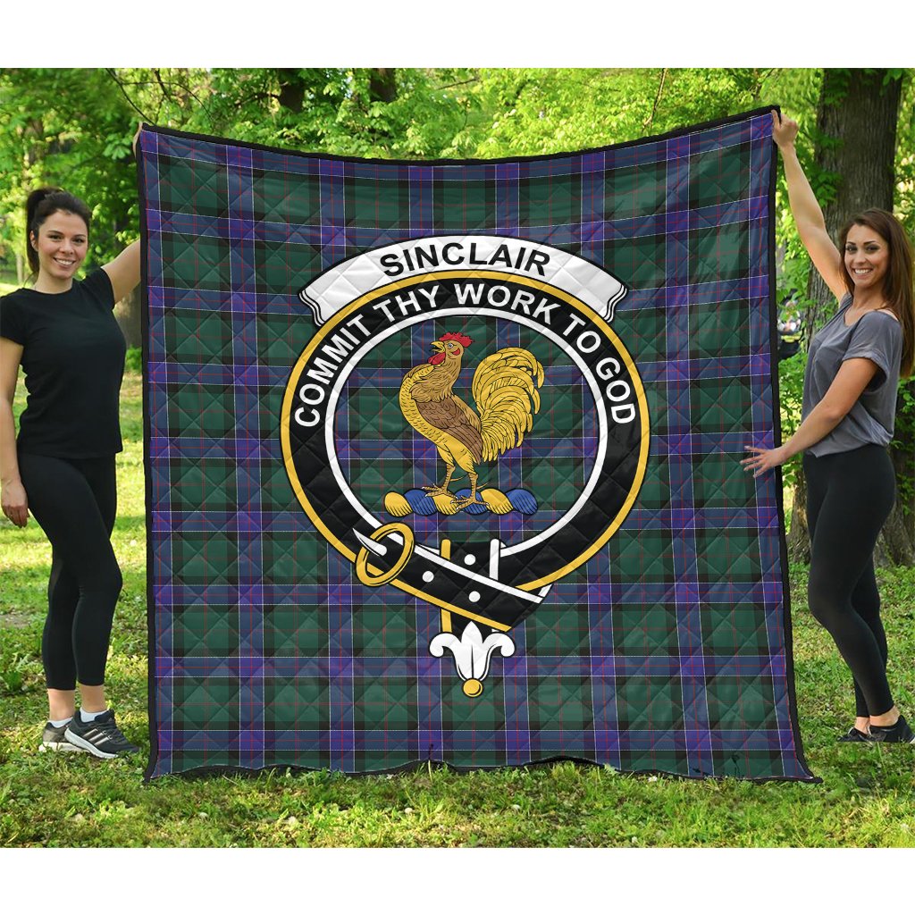 Sinclair Hunting Modern Tartan Crest Quilt