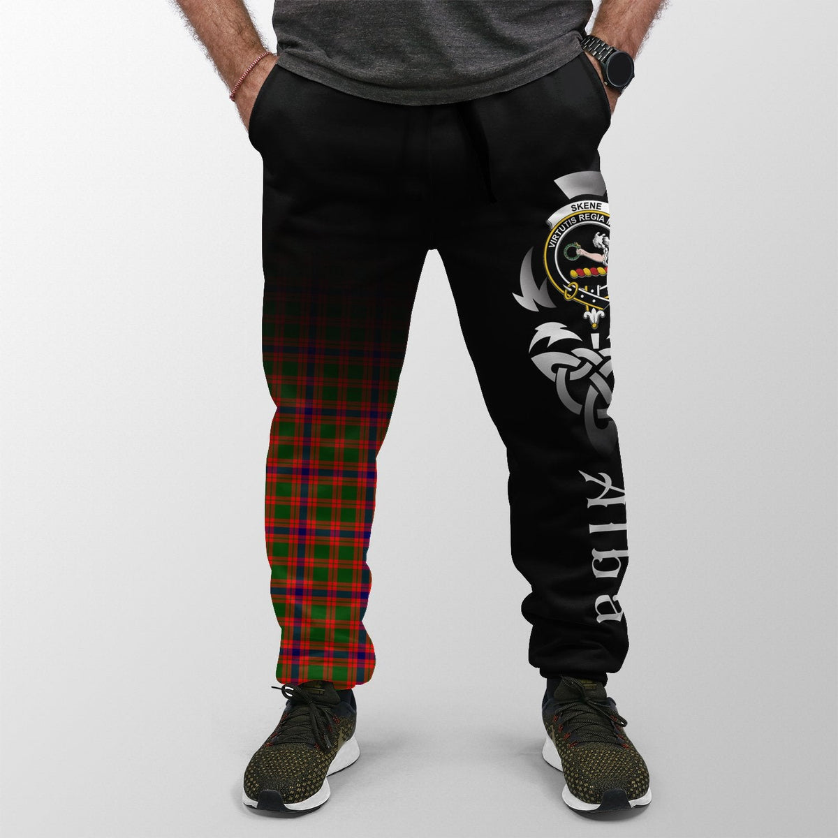 Skene Modern Tartan Crest Jogger Sweatpants - Alba Celtic Style
