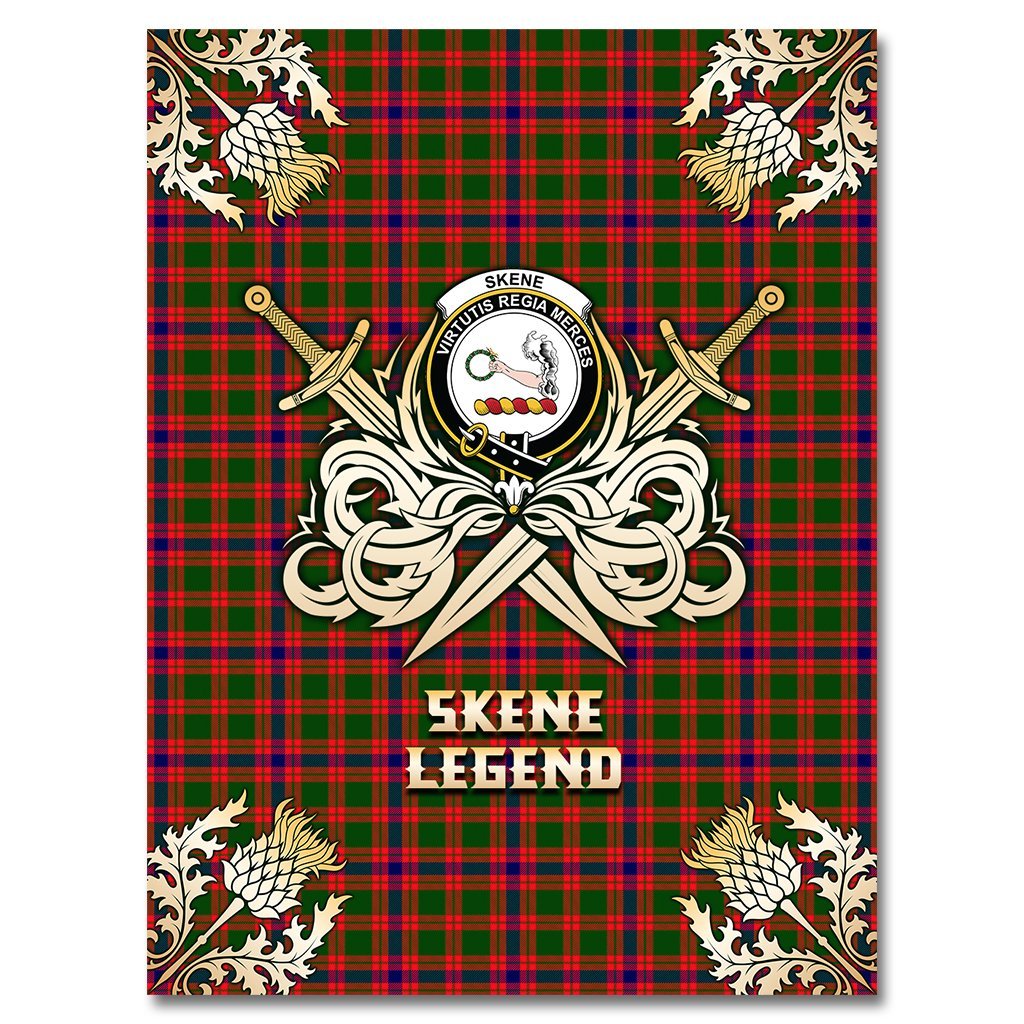 Skene Modern Tartan Gold Courage Symbol Blanket