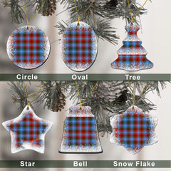 Skirving Tartan Christmas Ceramic Ornament - Snow Style