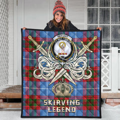 Skirving Tartan Crest Legend Gold Royal Premium Quilt