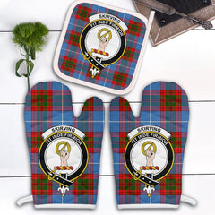 Skirving Tartan Crest Oven Mitt And Pot Holder (2 Oven Mitts + 1 Pot Holder)