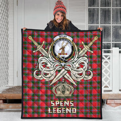 Spens Modern Tartan Crest Legend Gold Royal Premium Quilt