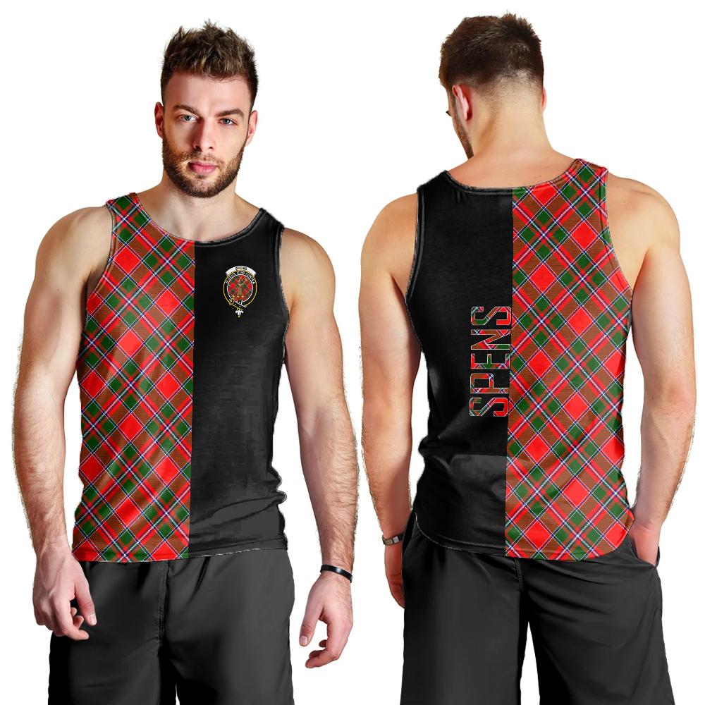 Spens Modern Tartan Crest Men's Tank Top - Cross Style