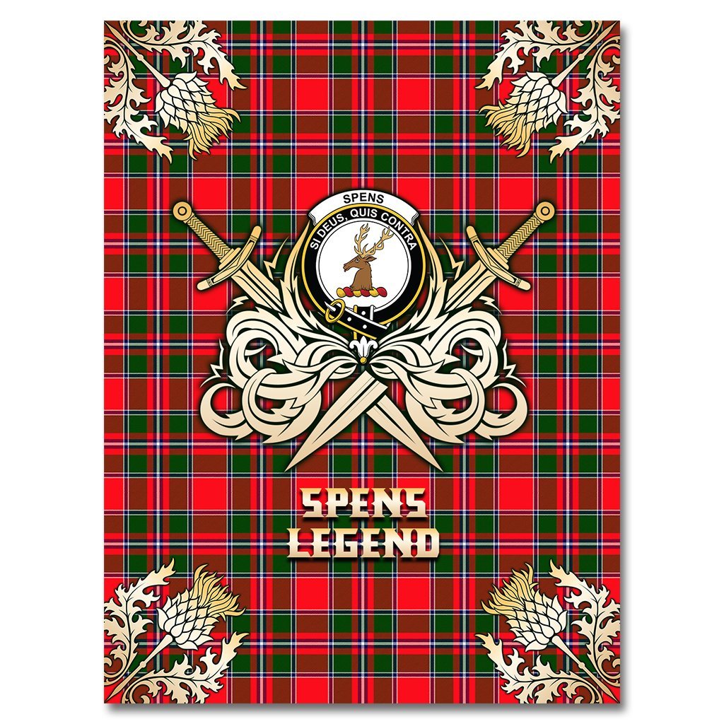 Spens Modern Tartan Gold Courage Symbol Blanket