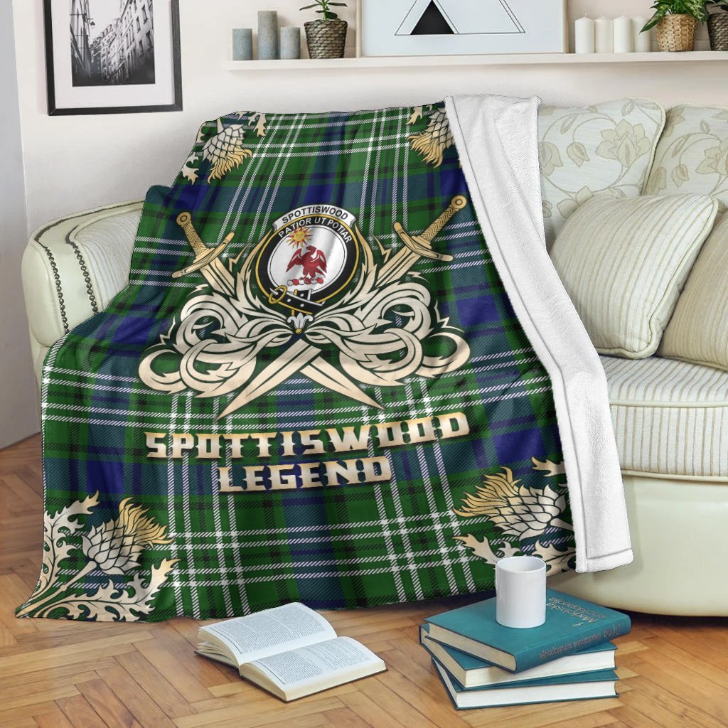 Spottiswood Tartan Gold Courage Symbol Blanket