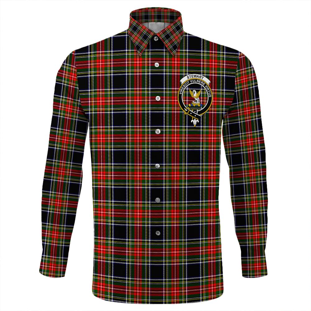 Stewart Black Tartan Long Sleeve Button Shirt