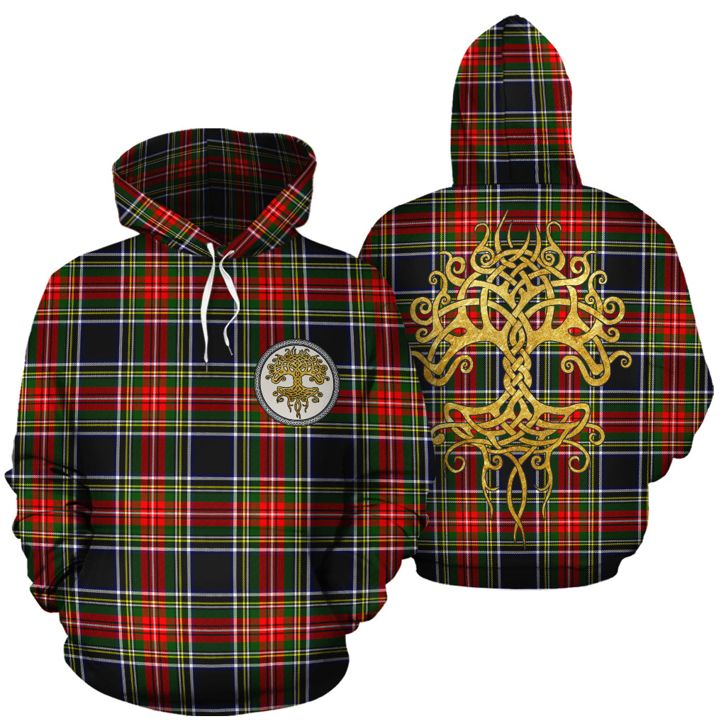 Stewart Black Tartan Hoodie - Tree Of Life