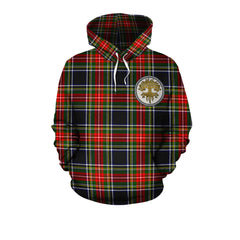 Stewart Black Tartan Hoodie - Tree Of Life