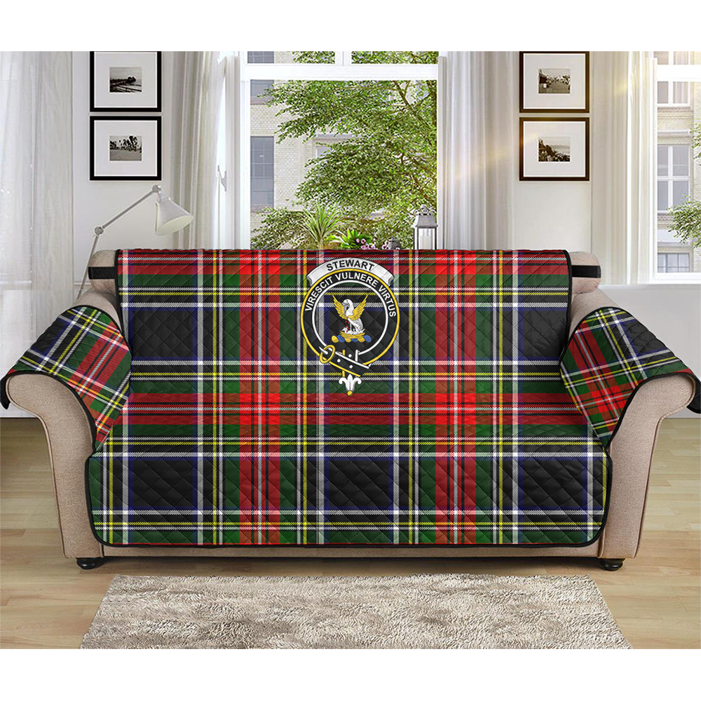 Stewart Black Tartan Crest Sofa Protector