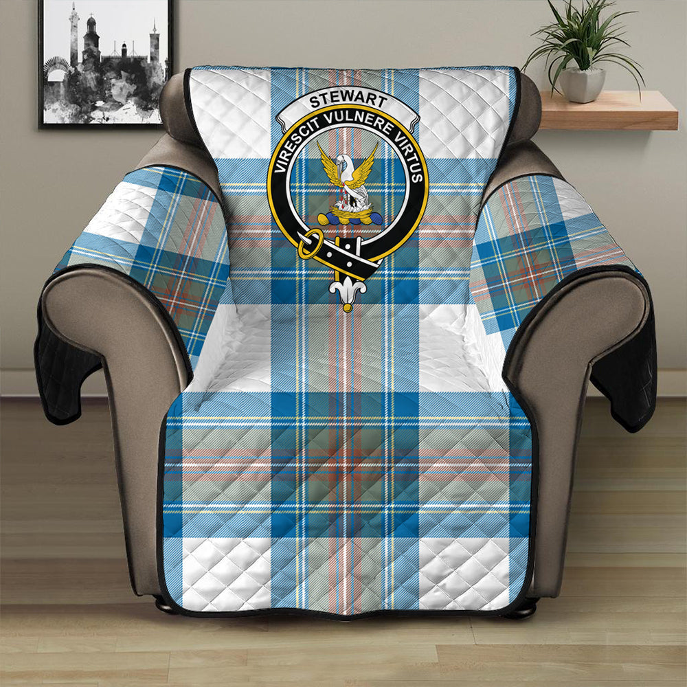 Stewart Muted Blue Tartan Crest Sofa Protector