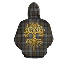 Stewart Old Weathered Tartan Hoodie - Tree Of Life