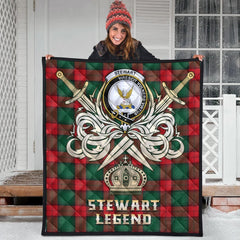 Stewart Atholl Modern Tartan Crest Legend Gold Royal Premium Quilt