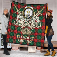 Stewart Atholl Modern Tartan Crest Legend Gold Royal Premium Quilt