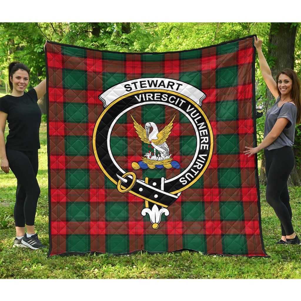 Stewart Atholl Modern Tartan Crest Quilt