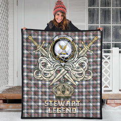 Stewart Dress Ancient Tartan Crest Legend Gold Royal Premium Quilt