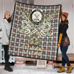 Stewart Dress Ancient Tartan Crest Legend Gold Royal Premium Quilt