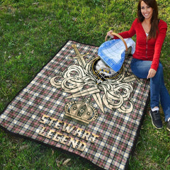 Stewart Dress Ancient Tartan Crest Legend Gold Royal Premium Quilt