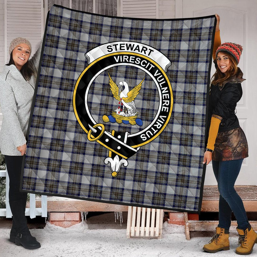 Stewart Dress Blue Tartan Crest Quilt