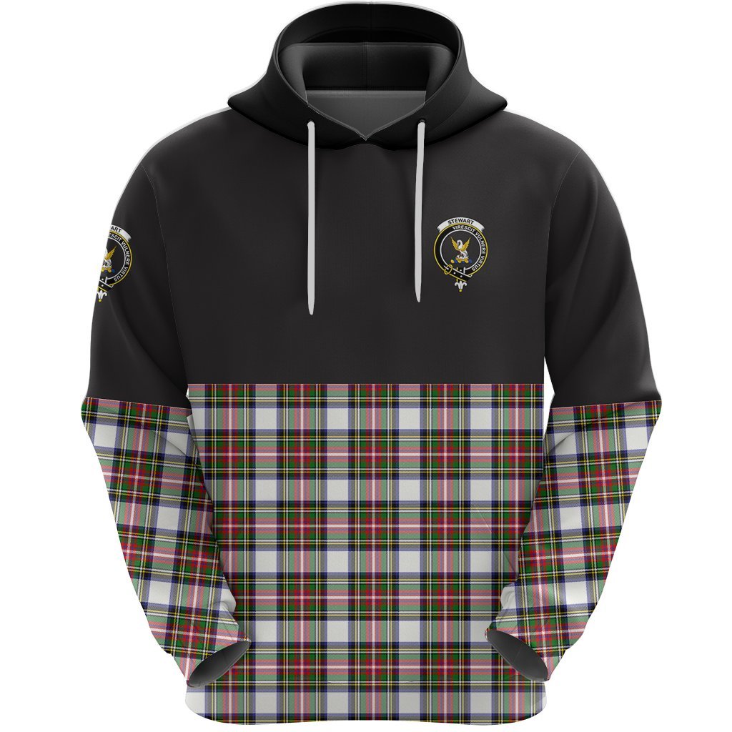 Stewart Dress Modern Clan Half Of Tartan Hoodie