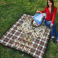 Stewart Dress Modern Tartan Crest Legend Gold Royal Premium Quilt