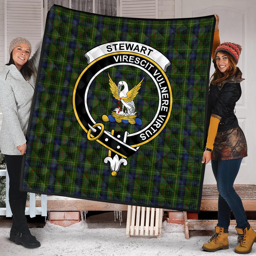 Stewart Hunting Tartan Crest Quilt