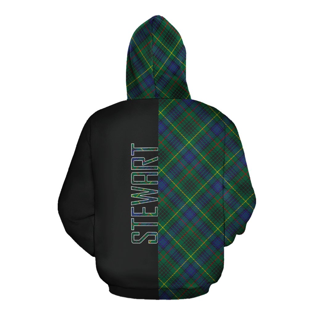 Stewart Hunting Modern Tartan Hoodie Half of Me - Cross Style