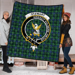 Stewart Hunting Modern Tartan Crest Quilt
