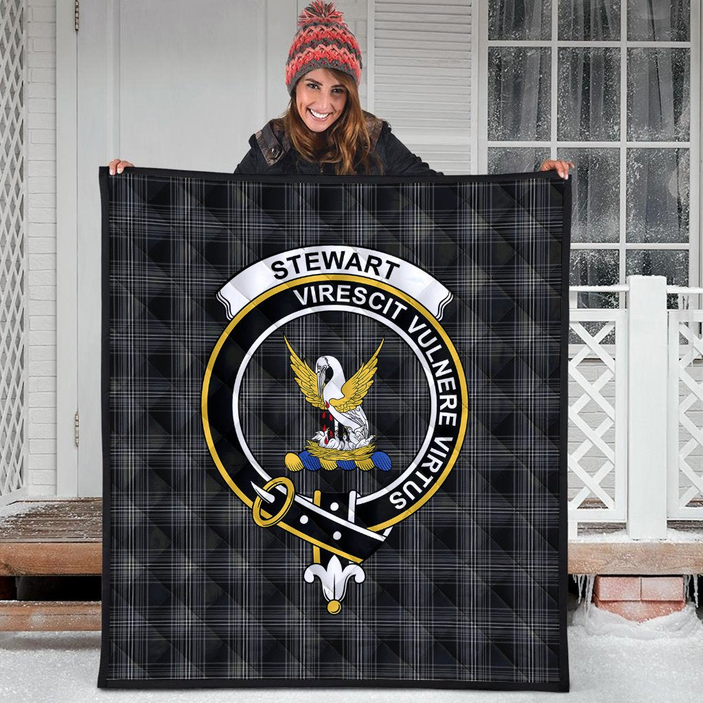 Stewart Mourning Tartan Crest Quilt