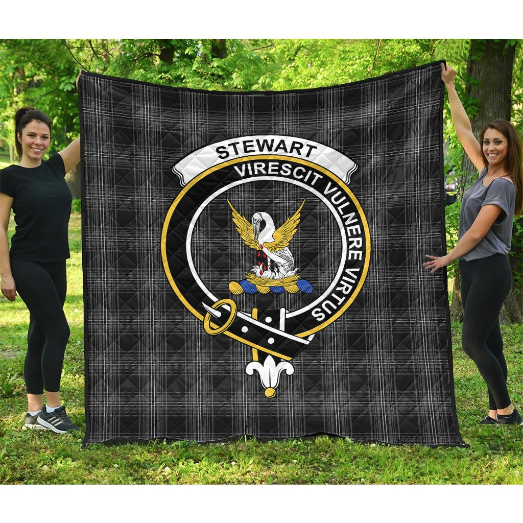 Stewart Mourning Tartan Crest Quilt