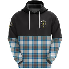 Stewart Muted Blue Clan Half Of Tartan Hoodie