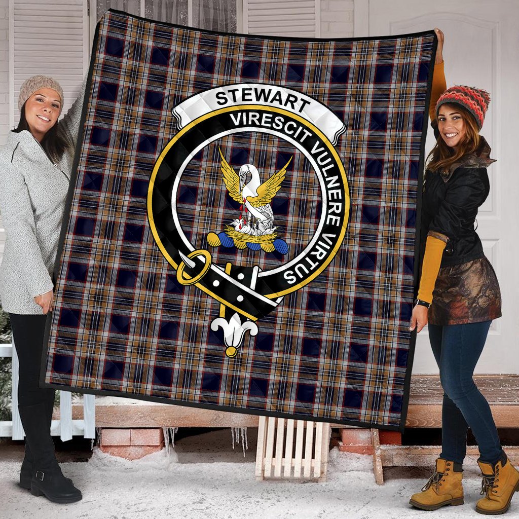 Stewart Navy Tartan Crest Quilt