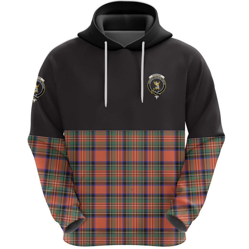Stewart Royal Ancient Clan Half Of Tartan Hoodie