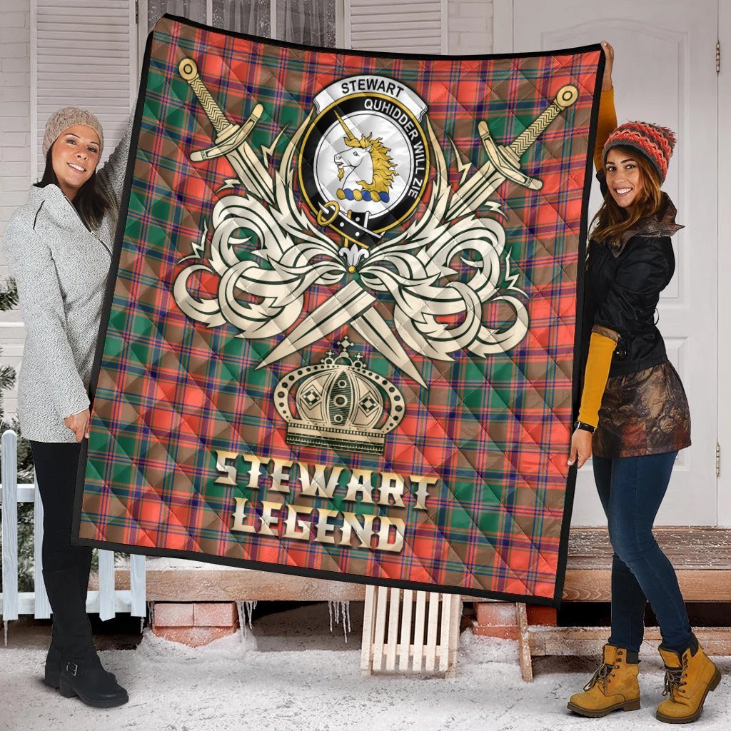 Stewart of Appin Ancient Tartan Crest Legend Gold Royal Premium Quilt