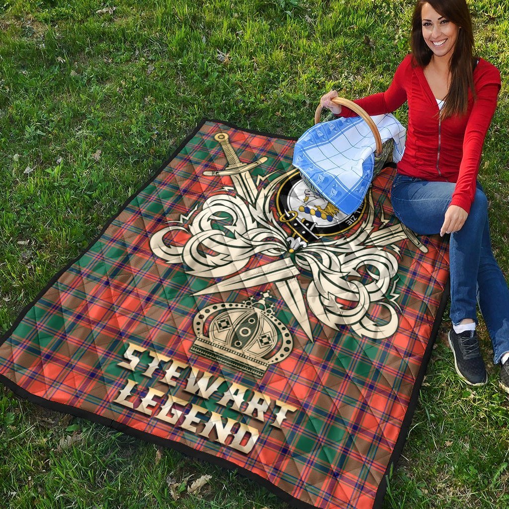 Stewart of Appin Ancient Tartan Crest Legend Gold Royal Premium Quilt