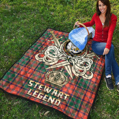 Stewart of Appin Ancient Tartan Crest Legend Gold Royal Premium Quilt