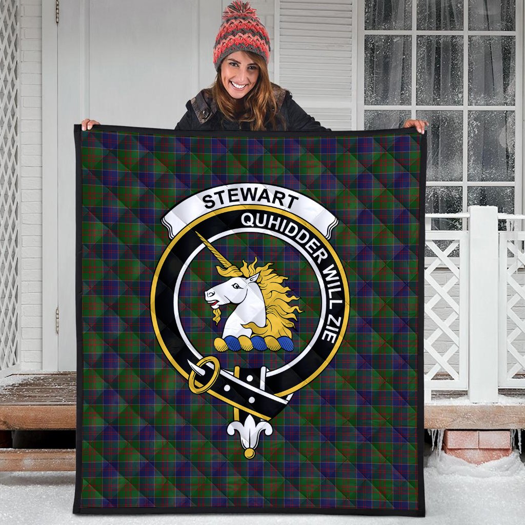 Stewart of Appin Hunting Tartan Crest Quilt