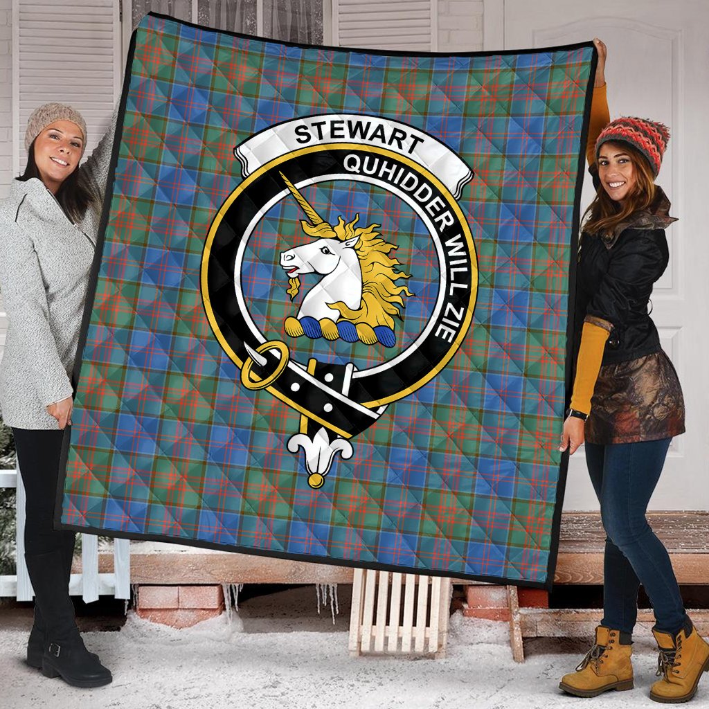 Stewart of Appin Hunting Ancient Tartan Crest Quilt